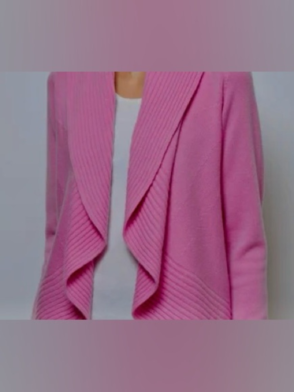 Rani Arabella Open-Front Draped Knit Shawl Sweater Cardigan size S
